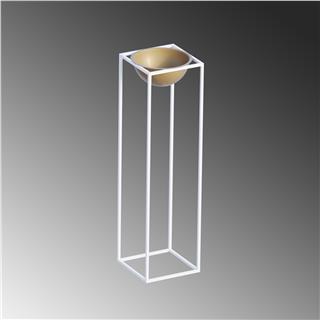 Dekoratif Metal Saksılık 80x28x28 cm Modern Ayaklı Beyaz Çiçeklik Mumluk Kaktüs Standı,GED-020-C