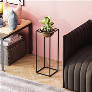 Dekoratif,Metal Saksılık 60x22x22 cm Modern Ayaklı Siyah Çiçeklik Mumluk Kaktüs Standı,GED-021-A