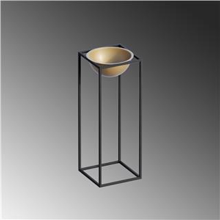 Dekoratif,Metal Saksılık 60x22x22 cm Modern Ayaklı Siyah Çiçeklik Mumluk Kaktüs Standı,GED-021-A