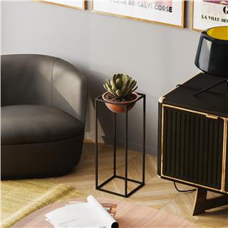 Dekoratif,Metal Saksılık 60x22x22 cm Modern Ayaklı Siyah Çiçeklik Mumluk Kaktüs Standı,GED-021-B