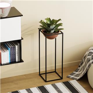 Dekoratif,Metal Saksılık 60x22x22 cm Modern Ayaklı Siyah Çiçeklik Mumluk Kaktüs Standı,GED-021-B
