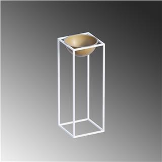 Dekoratif,Metal Saksılık 60x22x22 cm Modern Ayaklı Beyaz Çiçeklik Mumluk Kaktüs Standı,GED-021-C