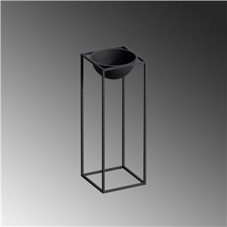 Dekoratif Siyah,Metal Saksılık 60x22x22 cm Modern Ayaklı Siyah Çiçeklik Mumluk Kaktüs Standı,GED-021