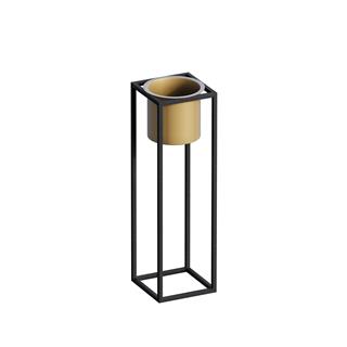 Dekoratif,Metal Saksılık 50x15x15 cm Modern Ayaklı Siyah Çiçeklik Mumluk Kaktüs Standı,GED-023-A