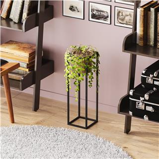 Dekoratif,Metal Saksılık 50x15x15 cm Modern Ayaklı Siyah Çiçeklik Mumluk Kaktüs Standı,GED-023-A