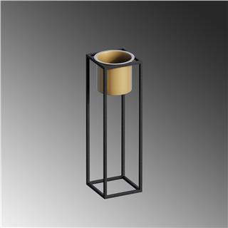 Dekoratif,Metal Saksılık 50x15x15 cm Modern Ayaklı Siyah Çiçeklik Mumluk Kaktüs Standı,GED-023-A