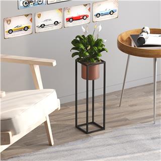 Dekoratif,Metal Saksılık 50x15x15 cm Modern Ayaklı Siyah Çiçeklik Mumluk Kaktüs Standı,GED-023-B