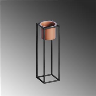Dekoratif,Metal Saksılık 50x15x15 cm Modern Ayaklı Siyah Çiçeklik Mumluk Kaktüs Standı,GED-023-B