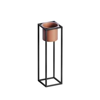 Dekoratif,Metal Saksılık 50x15x15 cm Modern Ayaklı Siyah Çiçeklik Mumluk Kaktüs Standı,GED-023-B