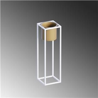 Dekoratif,Metal Saksılık 50x15x15 cm Modern Ayaklı Beyaz Çiçeklik Mumluk Kaktüs Standı,GED-023-C