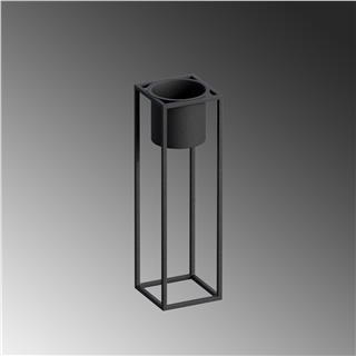 Dekoratif Siyah,Metal Saksılık 50x15x15 cm Modern Ayaklı Siyah Çiçeklik Mumluk Kaktüs Standı,GED-023