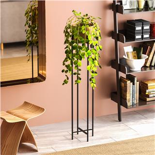 Dekoratif,Metal Saksılık 108x23x23 cm Modern Ayaklı Siyah Çiçeklik Mumluk Kaktüs Standı,GED-024-A