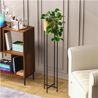 Dekoratif,Metal Saksılık 108x23x23 cm Modern Ayaklı Siyah Çiçeklik Mumluk Kaktüs Standı,GED-024-A