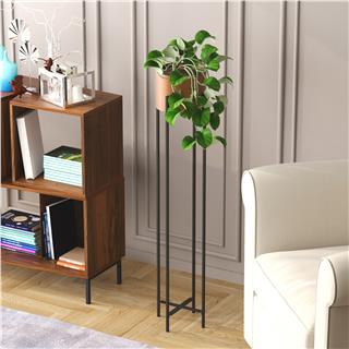 Dekoratif,Metal Saksılık 108x23x23 cm Modern Ayaklı Siyah Çiçeklik Mumluk Kaktüs Standı,GED-024-B