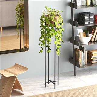 Dekoratif,Metal Saksılık 108x23x23 cm Modern Ayaklı Siyah Çiçeklik Mumluk Kaktüs Standı,GED-024-B