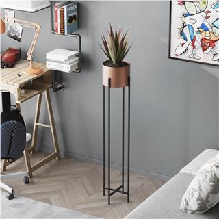 Dekoratif,Metal Saksılık 108x23x23 cm Modern Ayaklı Siyah Çiçeklik Mumluk Kaktüs Standı,GED-024-B