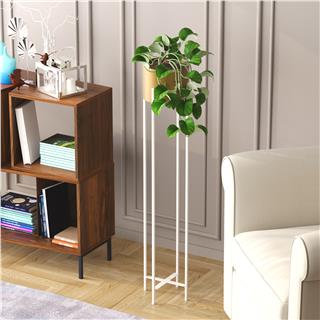 Dekoratif,Metal Saksılık 108x23x23 cm Modern Ayaklı Beyaz Çiçeklik Mumluk Kaktüs Standı,GED-024-C