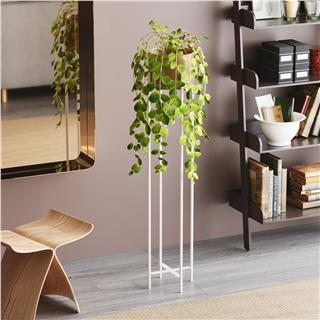 Dekoratif,Metal Saksılık 108x23x23 cm Modern Ayaklı Beyaz Çiçeklik Mumluk Kaktüs Standı,GED-024-C