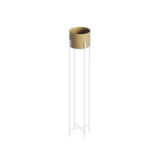 Dekoratif,Metal Saksılık 108x23x23 cm Modern Ayaklı Beyaz Çiçeklik Mumluk Kaktüs Standı,GED-024-C