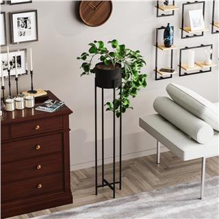 Dekoratif,Metal Saksılık 108x23x23 cm Modern Ayaklı Siyah Çiçeklik Mumluk Kaktüs Standı,GED-024