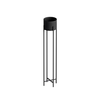 Dekoratif,Metal Saksılık 108x23x23 cm Modern Ayaklı Siyah Çiçeklik Mumluk Kaktüs Standı,GED-024