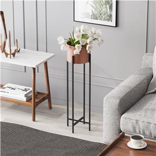 Dekoratif,Metal Saksılık 78x23x23 cm Modern Ayaklı Siyah Çiçeklik Mumluk Kaktüs Standı,GED-025-B