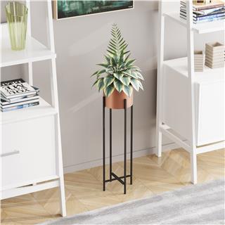 Dekoratif,Metal Saksılık 78x23x23 cm Modern Ayaklı Siyah Çiçeklik Mumluk Kaktüs Standı,GED-025-B