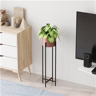 Dekoratif,Metal Saksılık 78x23x23 cm Modern Ayaklı Siyah Çiçeklik Mumluk Kaktüs Standı,GED-025-B