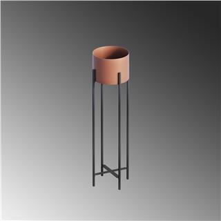 Dekoratif,Metal Saksılık 78x23x23 cm Modern Ayaklı Siyah Çiçeklik Mumluk Kaktüs Standı,GED-025-B