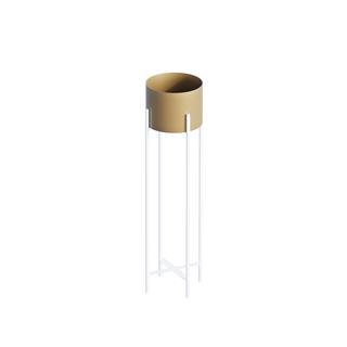Dekoratif,Metal Saksılık 78x23x23 cm Modern Ayaklı Beyaz Çiçeklik Mumluk Kaktüs Standı,GED-025-C