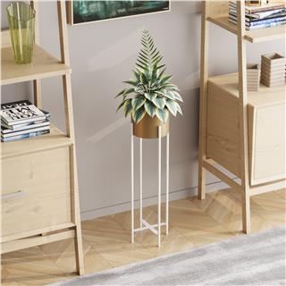 Dekoratif,Metal Saksılık 78x23x23 cm Modern Ayaklı Beyaz Çiçeklik Mumluk Kaktüs Standı,GED-025-C