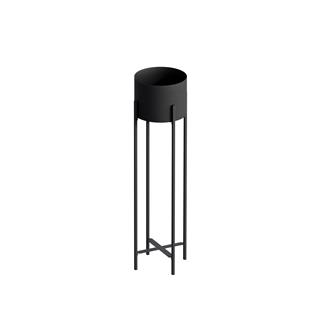 Dekoratif Siyah,Metal Saksılık 78x23x23 cm Modern Ayaklı Siyah Çiçeklik Mumluk Kaktüs Standı,GED-025