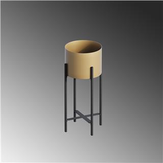 Dekoratif,Metal Saksılık 48x23x23 cm Modern Ayaklı Siyah Çiçeklik Mumluk Kaktüs Standı,GED-026-A