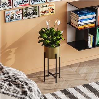 Dekoratif,Metal Saksılık 48x23x23 cm Modern Ayaklı Siyah Çiçeklik Mumluk Kaktüs Standı,GED-026-A