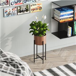 Dekoratif,Metal Saksılık 48x23x23 cm Modern Ayaklı Siyah Çiçeklik Mumluk Kaktüs Standı,GED-026-B