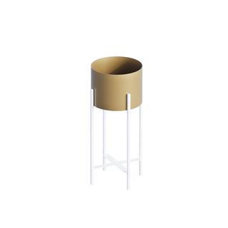 Dekoratif,Metal Saksılık 48x23x23 cm Modern Ayaklı Beyaz Çiçeklik Mumluk Kaktüs Standı,GED-026-C
