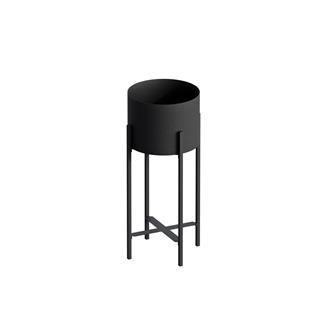 Dekoratif Siyah,Metal Saksılık 48x23x23 cm Modern Ayaklı Siyah Çiçeklik Mumluk Kaktüs Standı,GED-026