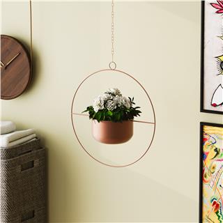 Dekoratif Metal Saksılık,Askılı Ayarlanabilir Yuvarlak Sarkıt Modern Kaktüs Çiçeklik,GED-027-B