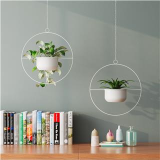 Dekoratif Metal Saksılık,Askılı Ayarlanabilir Yuvarlak Sarkıt Modern Kaktüs Çiçeklik,GED-027-C