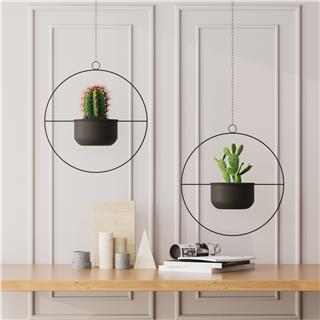 Dekoratif Metal Saksılık,Askılı Ayarlanabilir Yuvarlak Sarkıt Modern Kaktüs Çiçeklik,GED-027