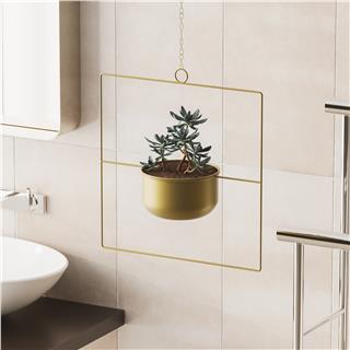 Dekoratif Metal Saksılık,Askılı Ayarlanabilir Kare Sarkıt Modern Kaktüs Çiçeklik,GED-029-A
