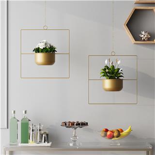 Dekoratif Metal Saksılık,Askılı Ayarlanabilir Kare Sarkıt Modern Kaktüs Çiçeklik,GED-029-A