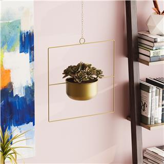 Dekoratif Metal Saksılık,Askılı Ayarlanabilir Kare Sarkıt Modern Kaktüs Çiçeklik,GED-029-A
