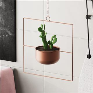 Dekoratif Metal Saksılık,Askılı Ayarlanabilir Kare Sarkıt Modern Kaktüs Çiçeklik,GED-029-B