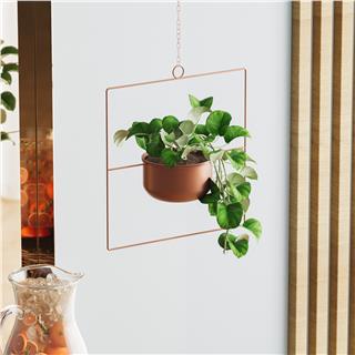 Dekoratif Metal Saksılık,Askılı Ayarlanabilir Kare Sarkıt Modern Kaktüs Çiçeklik,GED-029-B