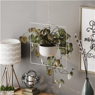 Dekoratif Metal Saksılık,Askılı Ayarlanabilir Kare Sarkıt Modern Kaktüs Çiçeklik,GED-029-C