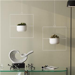 Dekoratif Metal Saksılık,Askılı Ayarlanabilir Kare Sarkıt Modern Kaktüs Çiçeklik,GED-029-C