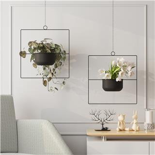 Dekoratif Metal Saksılık,Askılı Ayarlanabilir Kare Sarkıt Modern Kaktüs Çiçeklik,GED-029