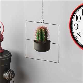 Dekoratif Metal Saksılık,Askılı Ayarlanabilir Kare Sarkıt Modern Kaktüs Çiçeklik,GED-029