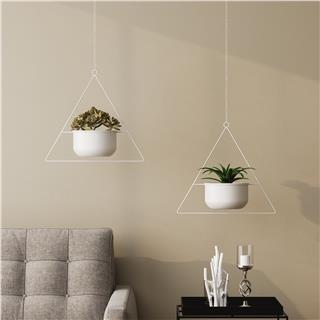 Dekoratif Metal Saksılık,Askılı Ayarlanabilir Üçgen Sarkıt Modern Kaktüs Çiçeklik,GED-030-C